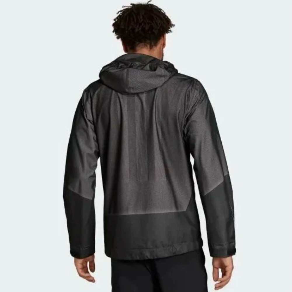 Adidas Terrex Primeknit Waterproof Jacket with Hood Black Gray M - Picture 2 of 7